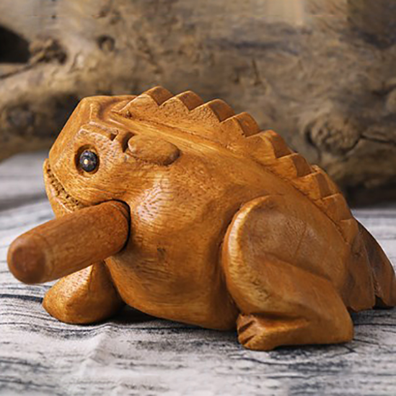 Woodworking Resin - Thailändischer handgeschnitzter, glückverheißender Holzfrosch mit traditionellem